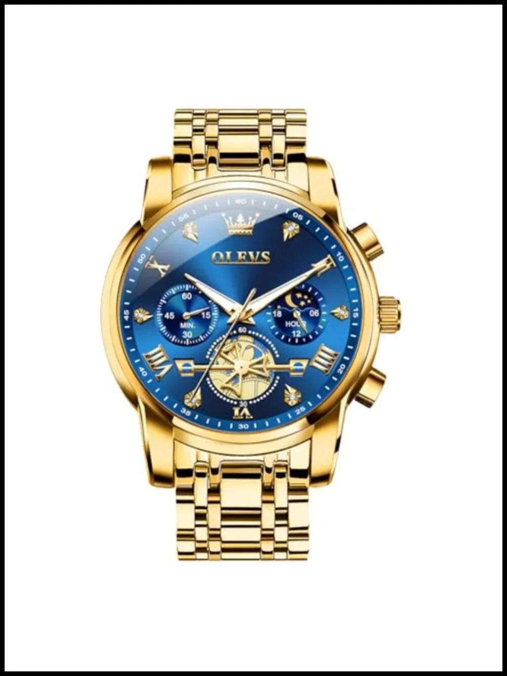 Men's Stainless Steel Chronograph Dress Watch 42mm Quartz